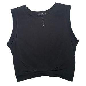 Arrive Guide - Black Cinching Crop Top - Size Small